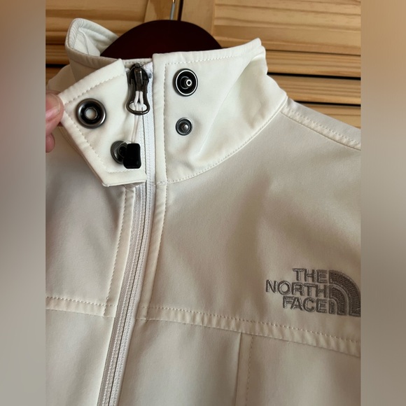 ❄️The North Face Soft Shell White Moto Style Jacket Size Small Fleece Lined - Picture 4 of 13